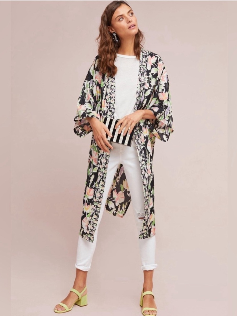Anthropologie Floreat Floral Duster Kimono